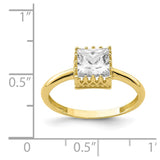 10k Tiara Collection Polished Square CZ Ring-WBC-10YC418