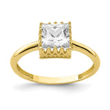 10k Tiara Collection Polished Square CZ Ring-WBC-10YC418