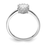 10k Tiara Collection White Gold Polished Heart CZ Ring-WBC-10YC419W