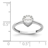 10k Tiara Collection White Gold Polished Heart CZ Ring-WBC-10YC419W