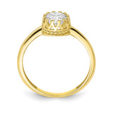 10k Tiara Collection Polished Oval CZ Ring-WBC-10YC421