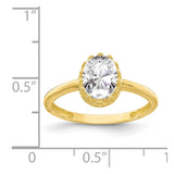 10k Tiara Collection Polished Oval CZ Ring-WBC-10YC421