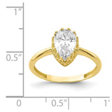 10k Tiara Collection Polished Pear CZ Ring-WBC-10YC422