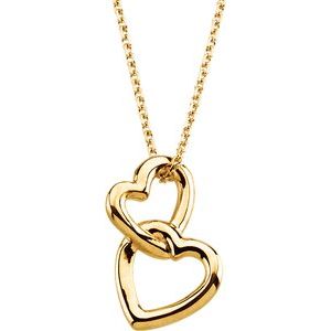 14K Yellow Double Heart 18" Necklace-69075:83011:P-ST-WBC