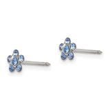 Inverness Stainless Steel Blue Crystal Post Earrings-WBC-116E