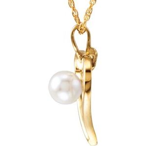 14K Yellow Akoya Cultured Pearl Heart 18" Necklace -69054:60751:P-ST-WBC