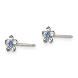 Inverness Stainless Steel Clear/Blue Crystal Post Earrings-WBC-119E