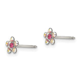 Inverness Stainless Steel Clear/Rose Crystal Post Earrings-WBC-120E