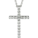 Platinum 1/3 CTW Petite Diamond Cross 18" Necklace-R42157D:1000100:P-ST-WBC