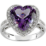 14K White Amethyst & 1/6 CTW Diamond Ring-65666:60001:P-ST-WBC