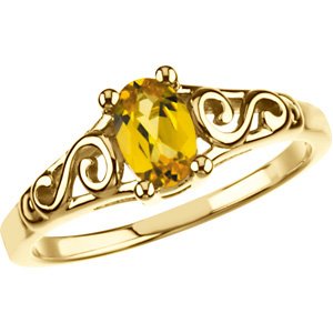 14K Yellow November Imitation Birthstone Ring -19335:158527:P-ST-WBC