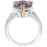 Sterling Silver & 14K Yellow Amethyst Heart Ring-67166:101:P-ST-WBC