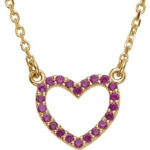 14K Yellow Ruby Heart 16" Necklace-67759:84154:P-ST-WBC