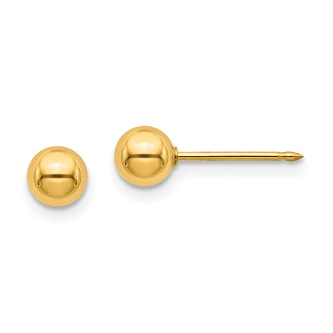 Inverness 24k Plated 5mm Ball Post Earrings-WBC-12E