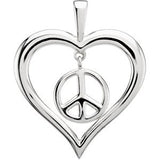 Heart Peace Sign Pendant-84548:102:P-ST-WBC