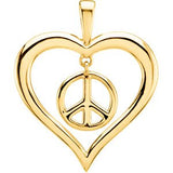 Heart Peace Sign Pendant-84548:102:P-ST-WBC