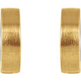 14K Yellow & White 14.5 mm Hinged Earrings with Brush Finish-2990:10014:P-ST-WBC