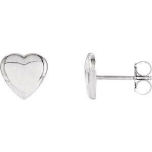 14K Rose Heart Earrings-85883:103:P-ST-WBC