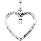 Sterling Silver .03 CTW Diamond Heart Pendant-85895:6004:P-ST-WBC