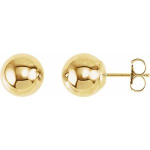 14K Yellow 8 mm Ball Earrings-20865:1016:P-ST-WBC