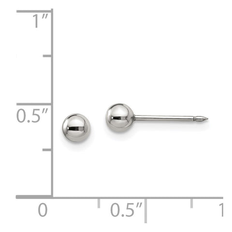 Inverness Stainless Steel Polished 4mm Ball Post Earrings-WBC-13E