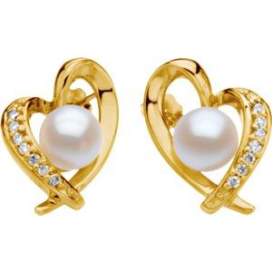 Pearl Heart Earrings-64220:1004580:P-ST-WBC