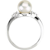 14K White 7.5-8 mm Freshwater Cultured Pearl & 1/8 CTW Diamond Ring-67462:101:P-ST-WBC