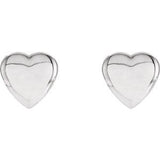 14K White Heart Earrings-85883:102:P-ST-WBC