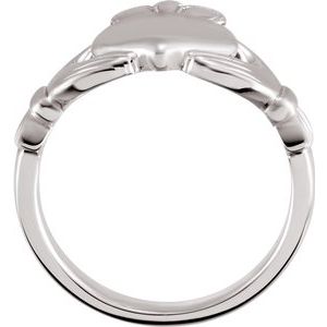Platinum 8.5 mm Claddagh Ring Size 7-51320:109:P-ST-WBC