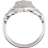 Platinum 10.5 mm Claddagh Ring Size 11-51320:119:P-ST-WBC