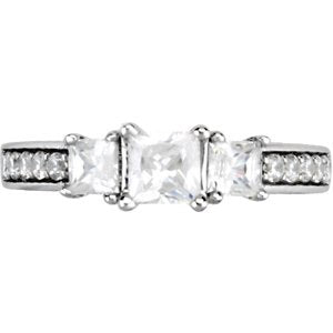 14K White 7/8 CTW Diamond Engagement Ring -64722:60002:P-ST-WBC