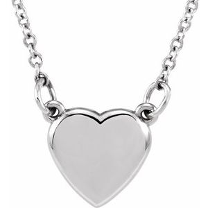 14K White Heart 18" Necklace-85930:101:P-ST-WBC
