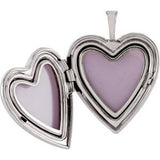 Sterling Silver 21.6x19.6 mm Heart Locket with Cross & Dove-R45245:101:P-ST-WBC