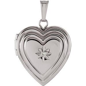 Sterling Silver 15 mm .010 CTW Diamond Heart Locket-84924:101:P-ST-WBC