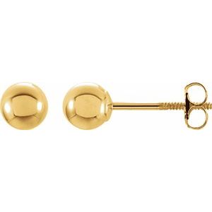 14K Yellow 5 mm Ball Stud Earrings-23932:60011:P-ST-WBC