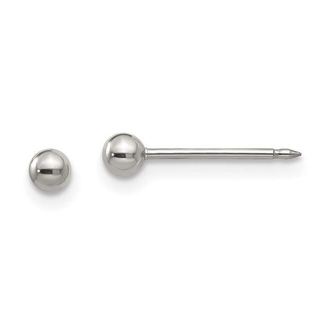 Inverness Stainless Steel Polished 3mm Ball Post Earrings-WBC-14E
