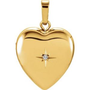 14K Yellow .005 CT Diamond Heart Shape Locket-2388:106163:P-ST-WBC