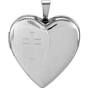 Sterling Silver 20.5x19 mm Heart Cross Locket-R41631:60001:P-ST-WBC