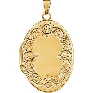 14K Yellow Gold-Plated Sterling Silver Oval Locket -21947:238953:P-ST-WBC