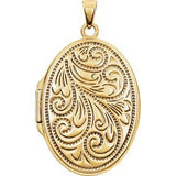 14K Yellow Gold-Plated Sterling Silver Oval Locket -21949:238958:P-ST-WBC