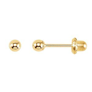 14K Yellow Ball Stud Piercing Earrings-21505:2315100:P-ST-WBC