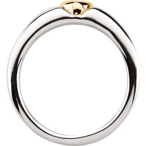 Sterling Silver & 14K Yellow Heart Ring-5859:137004:P-ST-WBC