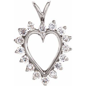 Heart Pendant-60745:209327:P-ST-WBC