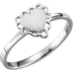 Sterling Silver 7x6 mm Heart Signet Ring-5193:1000:P-ST-WBC