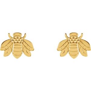 14K Yellow Bumblebee Earrings-28608:1002:P-ST-WBC