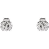 14K White Ladybug Earrings-28602:101:P-ST-WBC