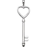 14K White 49x13 mm Key & Heart Pendant-84700:102:P-ST-WBC