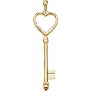 14K Yellow 49x13 mm Key & Heart Pendant-84700:101:P-ST-WBC