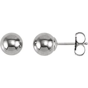 14K White 6 mm Ball Earrings-20865:1009:P-ST-WBC