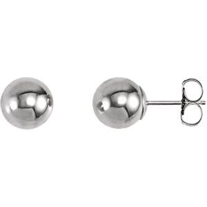 14K White 7 mm Ball Earrings-20865:1010:P-ST-WBC